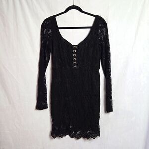 NASTY GAL.. black mini dress.. Lace..